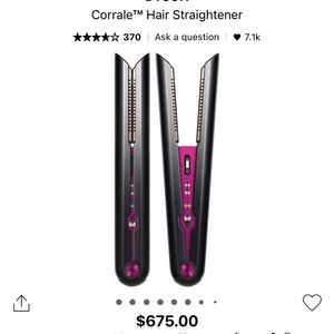 Dyson cordless hair straightener